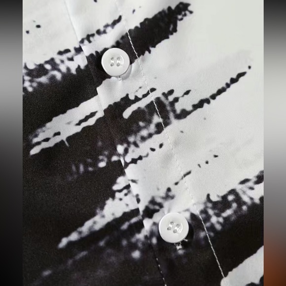 NWT!!! Mens street style vintage 3D oil brush painted print shirt; Sz 4X(52) - Picture 4 of 7